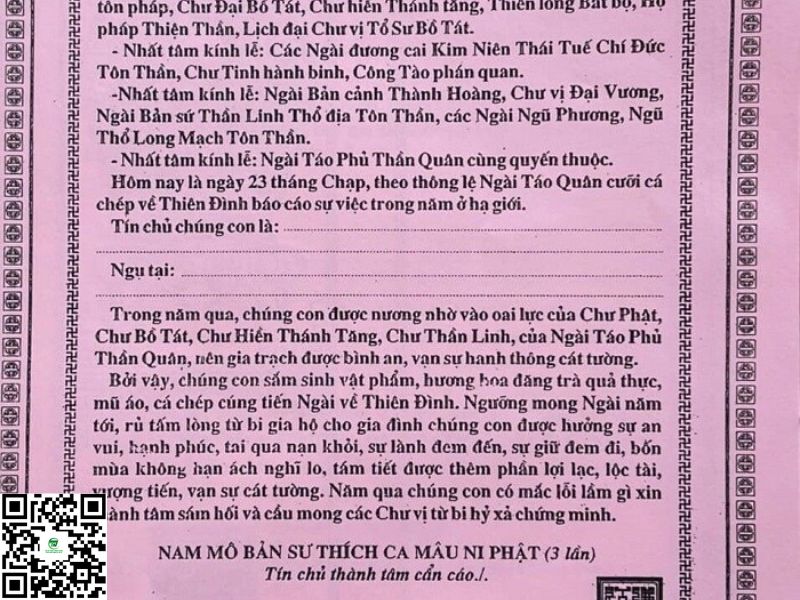 CÁC BƯỚC TIẾN HÀNH LỄ CÚNG ÔNG TÁO