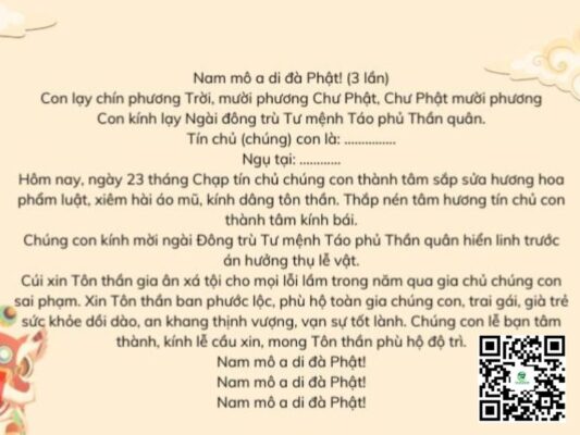 Văn Khấn Ông Táo Về Trời