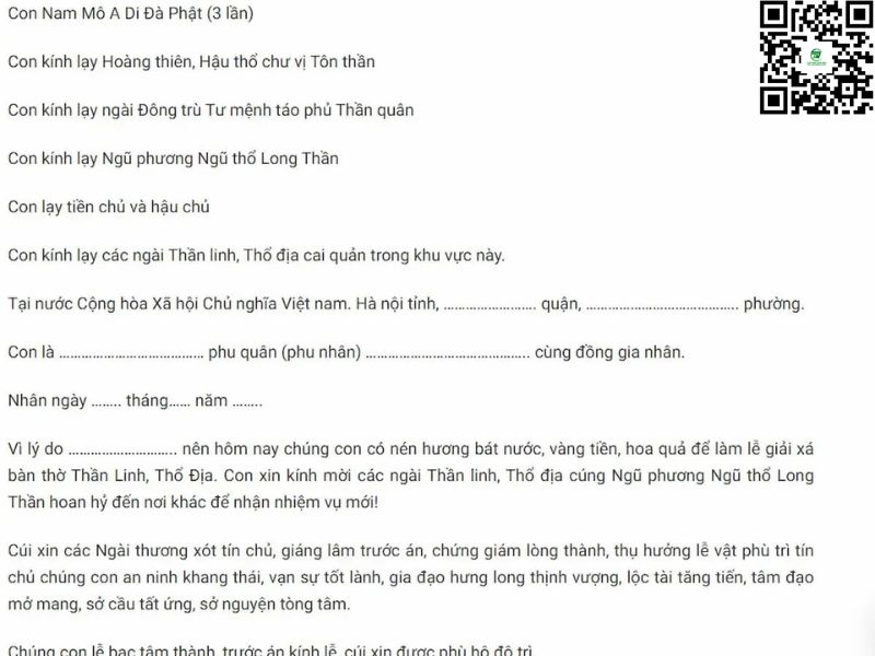 Mẫu Văn Khấn Xin Di Chuyển Bát Hương Chuẩn Nhất