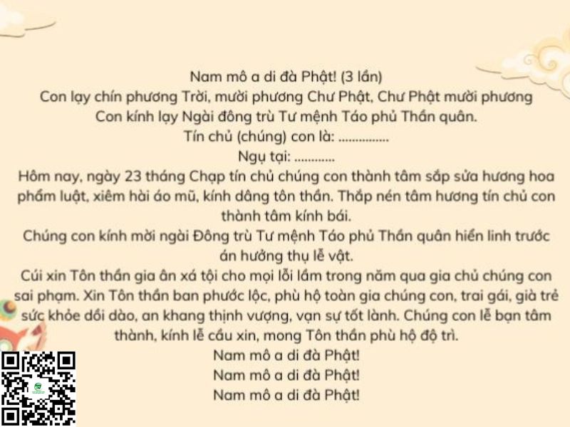 Các Bài Văn Khấn Ông Táo Cần Biết