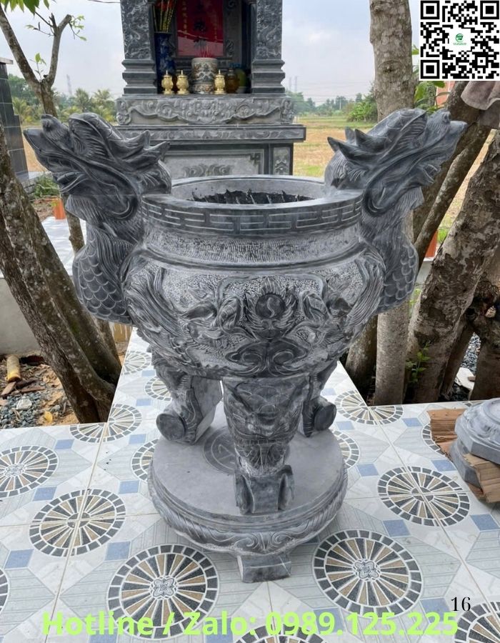 mẫu lư hương đá