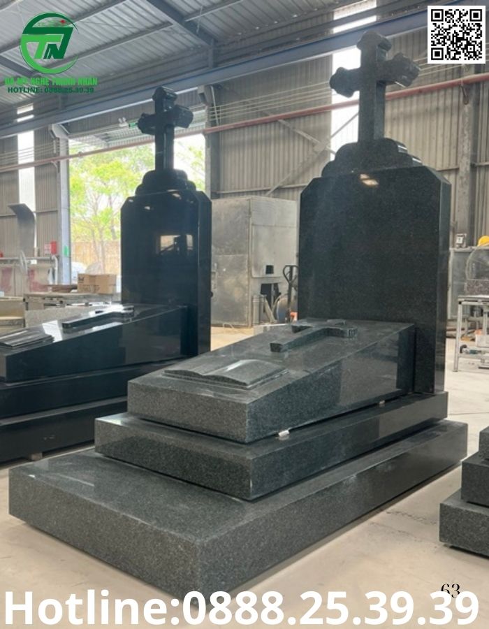 Mộ Công Giáo Đá Khối Đẹp Bán Bến Tre | Giá Rẻ Tại Xưởng✔️ Mẫu Mộ Công Giáo Đẹp Bán Bến Tre