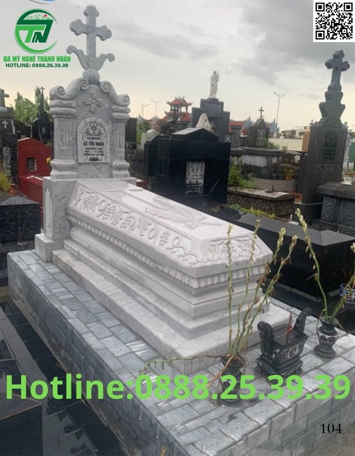 Mộ Công Giáo Đá Khối Đẹp Bán Bến Tre | Giá Rẻ Tại Xưởng✔️ Mộ Đá Công Giáo Đẹp Bán Bến Tre