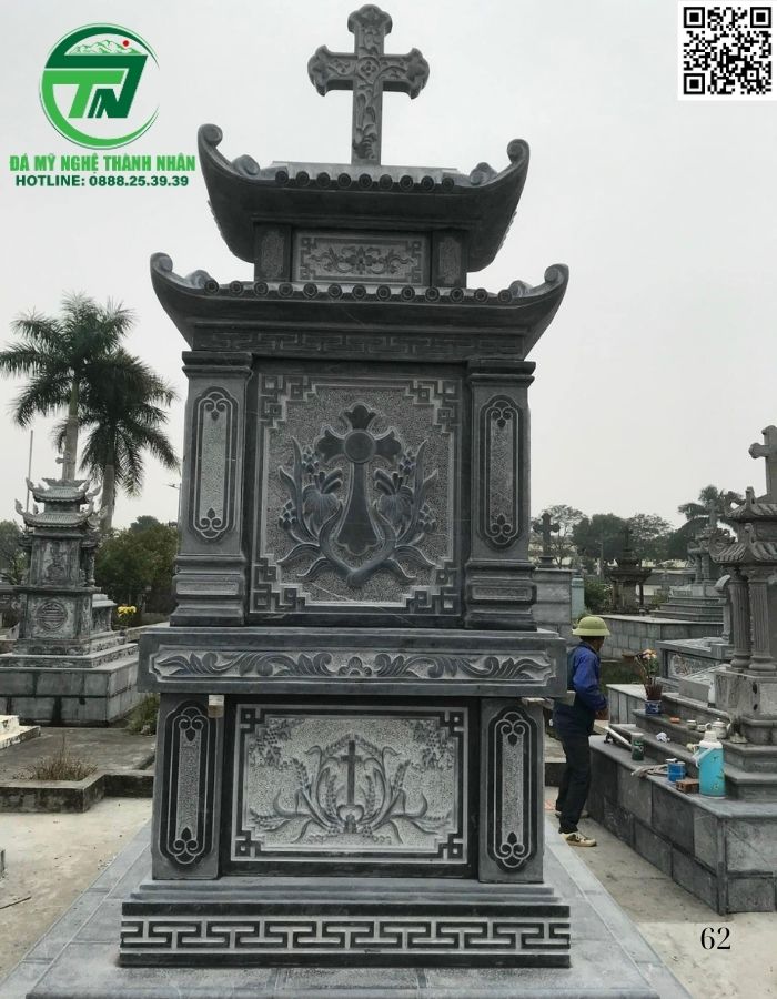 Mộ Công Giáo Đá Khối Đẹp Bán Sóc Trăng | Giá Tại Xưởng✔️ Mẫu Mộ Công Giáo Đẹp Bán Sóc Trăng